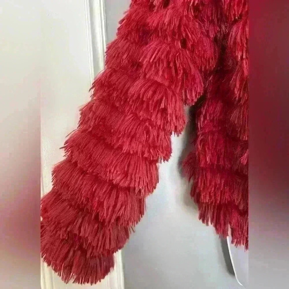 Furry Burgundy Jacket (45) - Picture 6 of 10